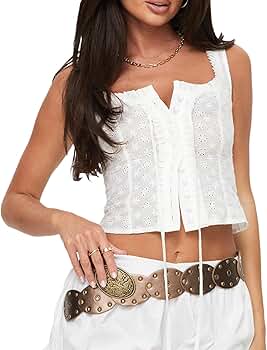 トップス Cotton Lace Sleeveless Knitted Top トップス Cotton Lace Sleeveless Knitted Top Cotton Lace